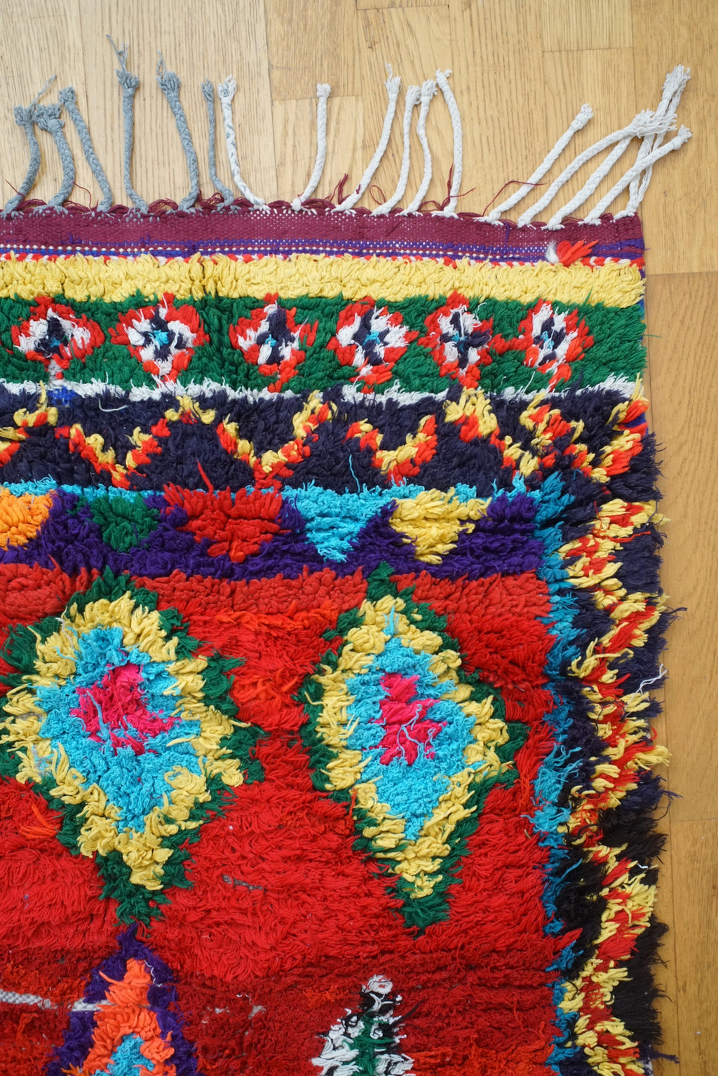 Marokkolainen vintage Boucherouite berbermatto 175x87