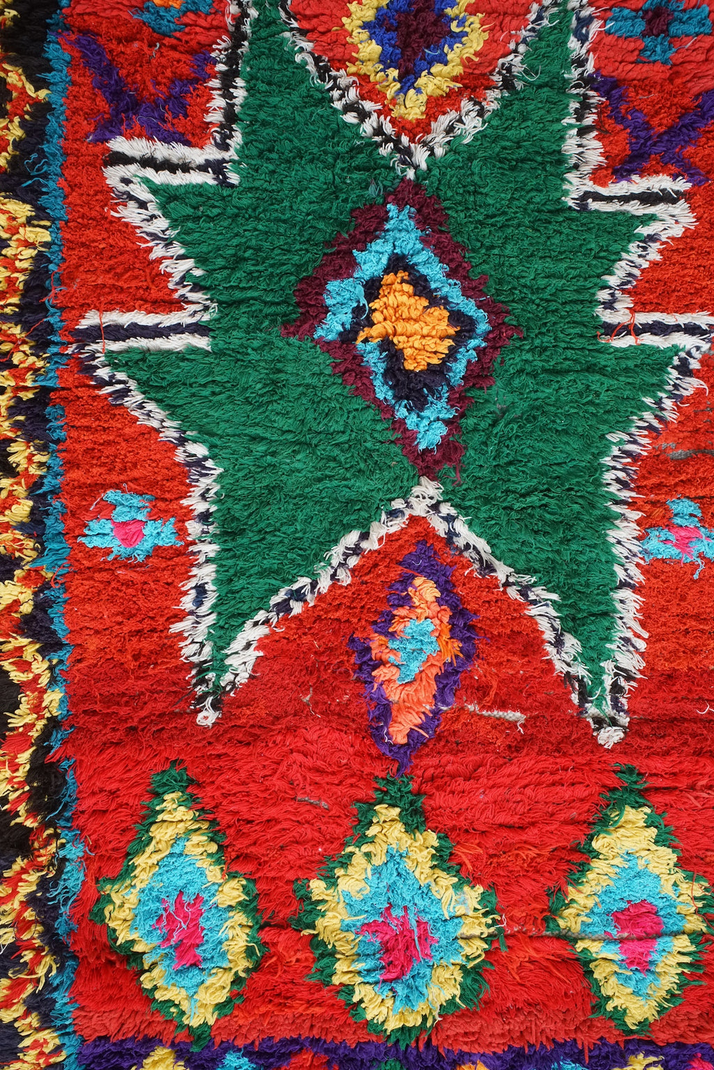 Marokkolainen vintage Boucherouite berbermatto 175x87