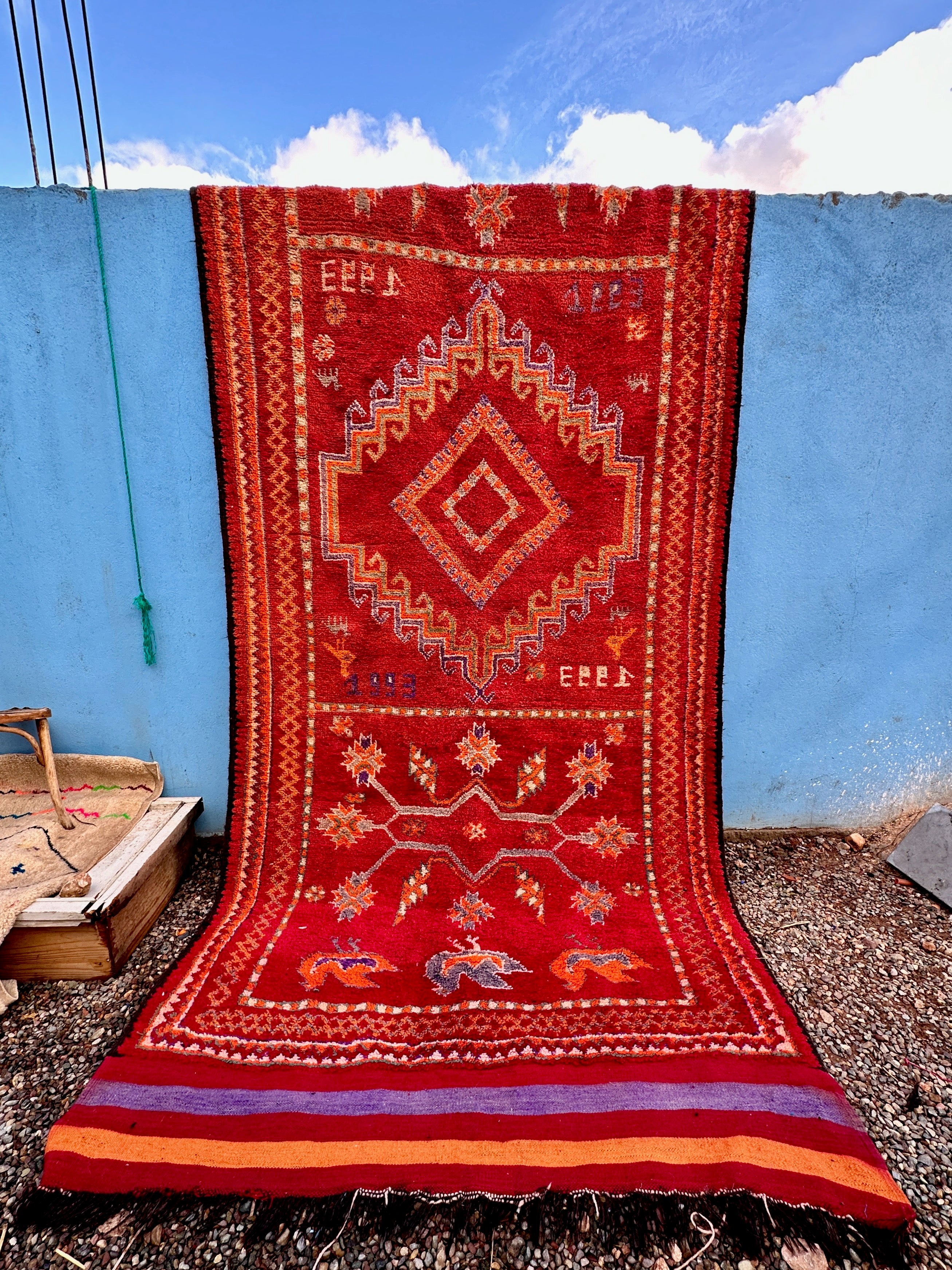 Marokkolainen vintage Sid L'Mokhtar berbermatto 525x190