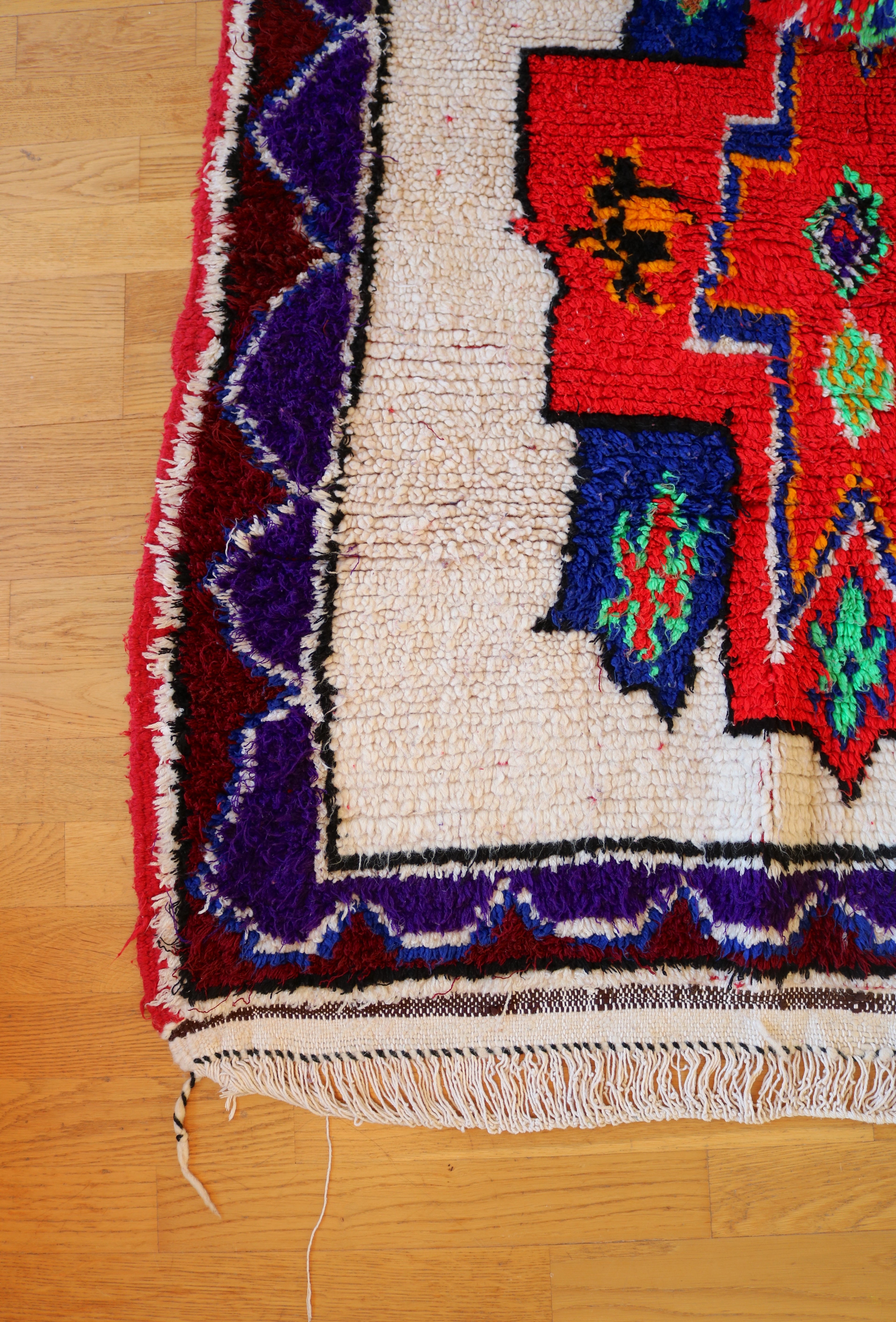 Marokkolianen vintage Azilal berbermatto 271x120