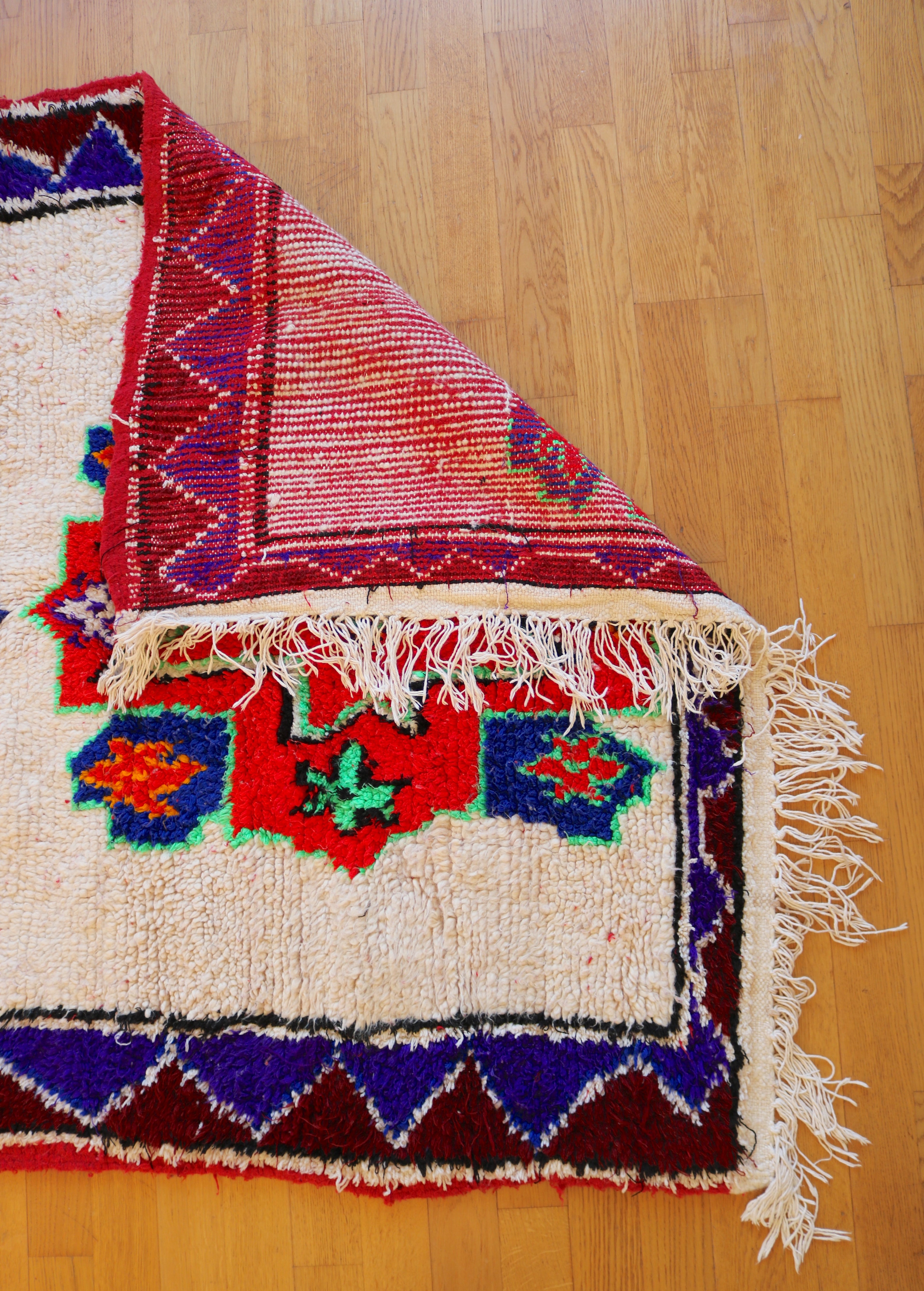 Marokkolianen vintage Azilal berbermatto 271x120